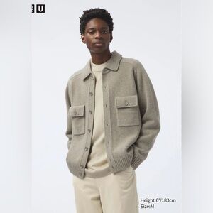 Uniqlo - 100% Lambswool Knitted Sweater Jacket (Unisex)